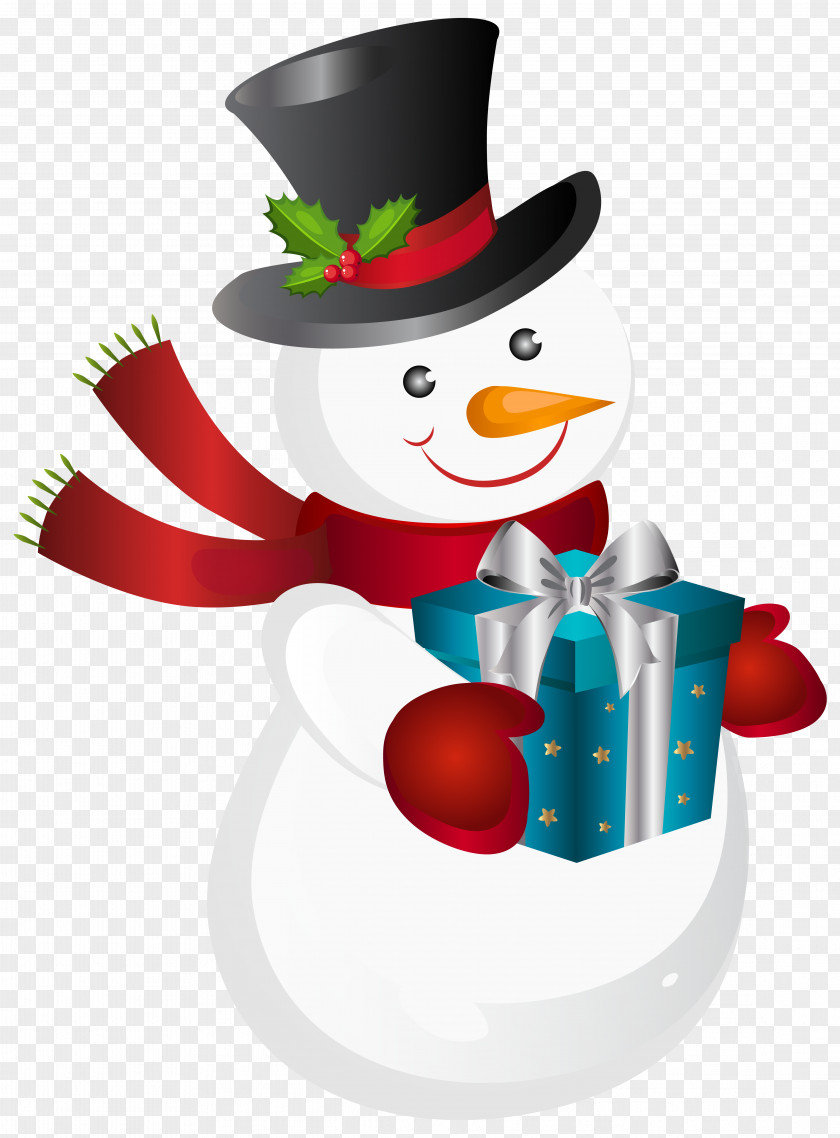 Snowman Christmas Gift Clip Art PNG
