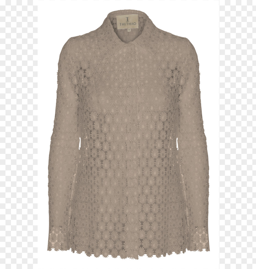 Lace Style Beige Wool Neck PNG