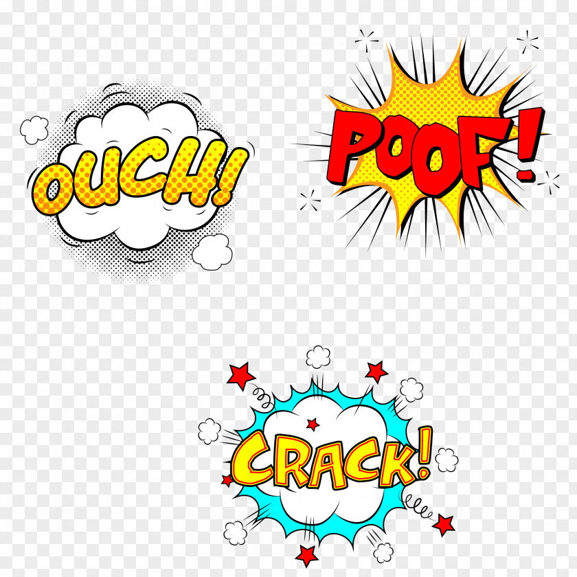 Explosion Stickers Vector PNG