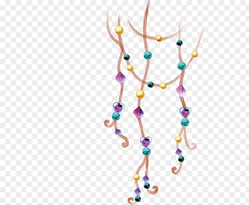 Vector Hand-painted Necklace PNG