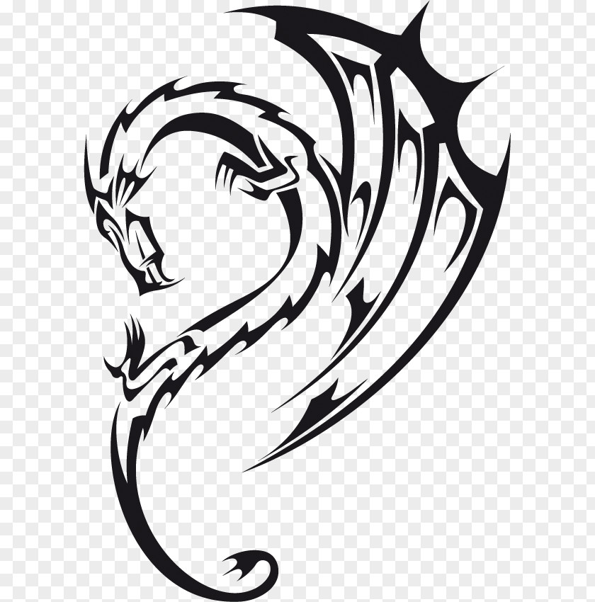 Dragon White Tattoo Clip Art PNG