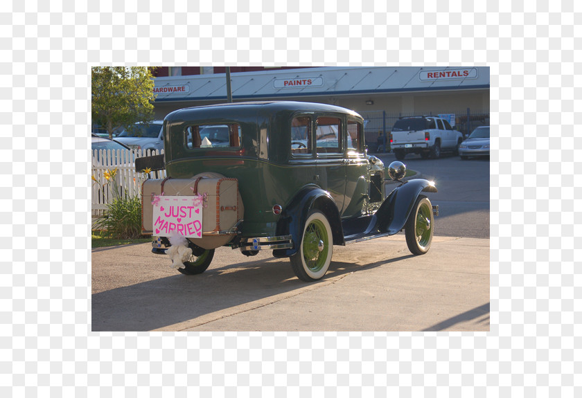 Just Married Vintage Car Quincy Garden Center Ford Model A PNG