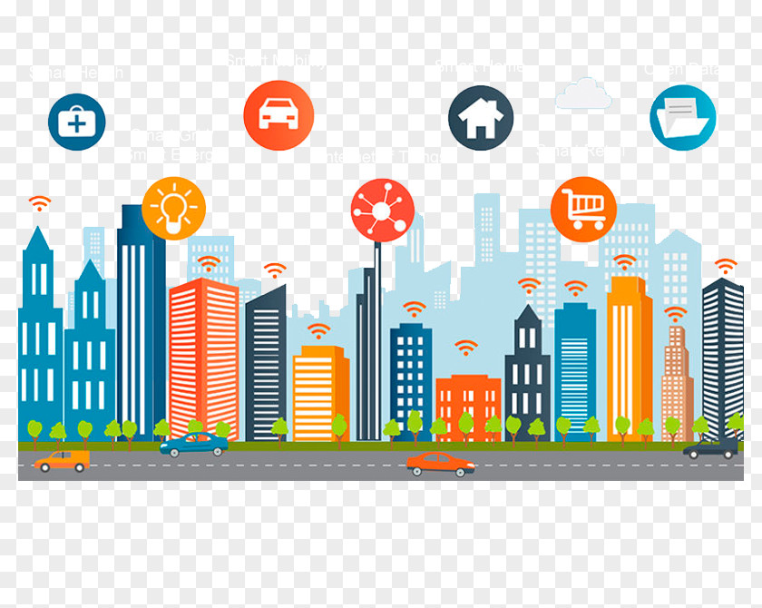 Technology Smart City Grid Vector Graphics Internet Of Things Illustration PNG