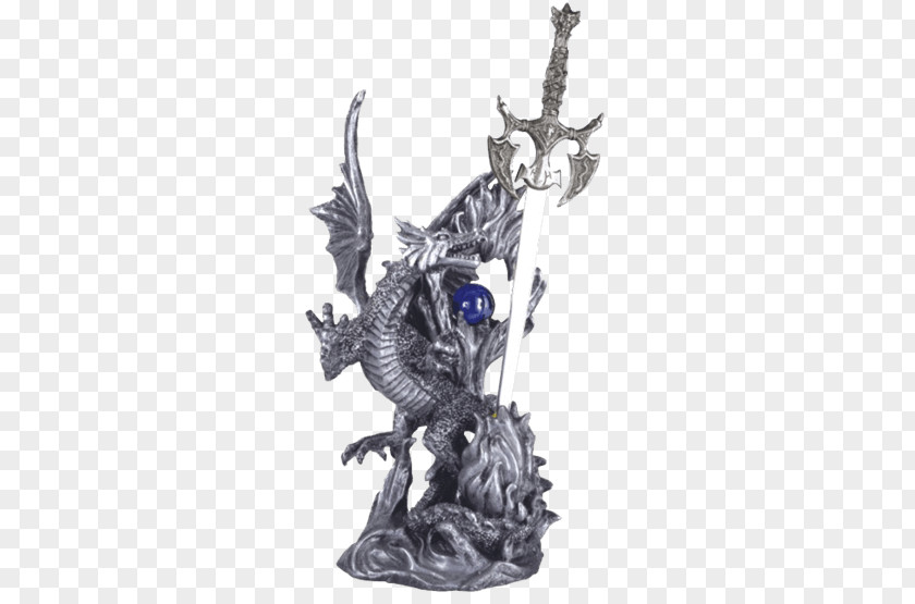 Dragon Figurine Knife Fantasy Statue PNG