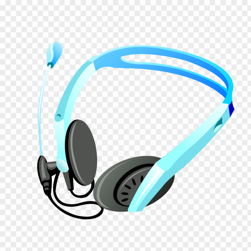 Blue Bass Headphones Euclidean Vector Adobe Illustrator Icon PNG