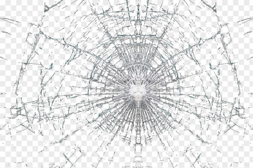 Glass Crack Drawing Structure Symmetry Black And White Pattern PNG