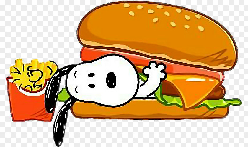 Humberger Snoopy Hamburger Fast Food Peanuts French Fries PNG