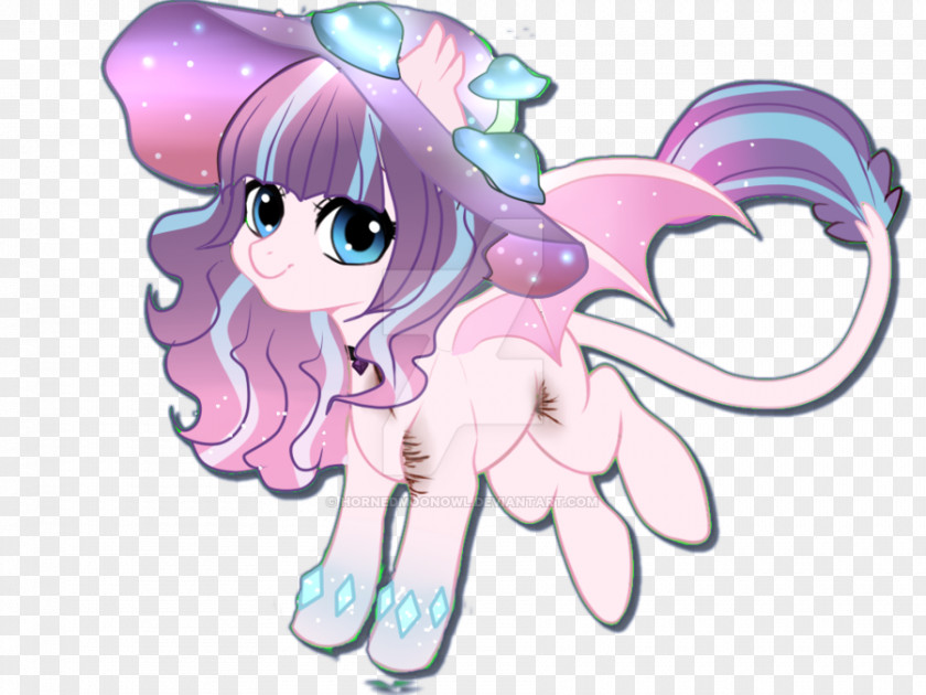Owl Moon Horse Fairy Pink M Clip Art PNG