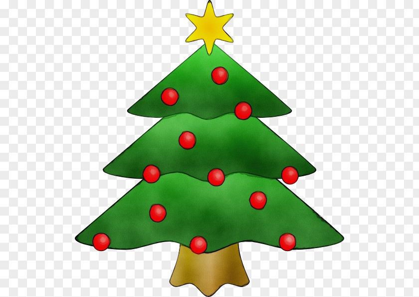 Plant Spruce Watercolor Christmas Tree PNG