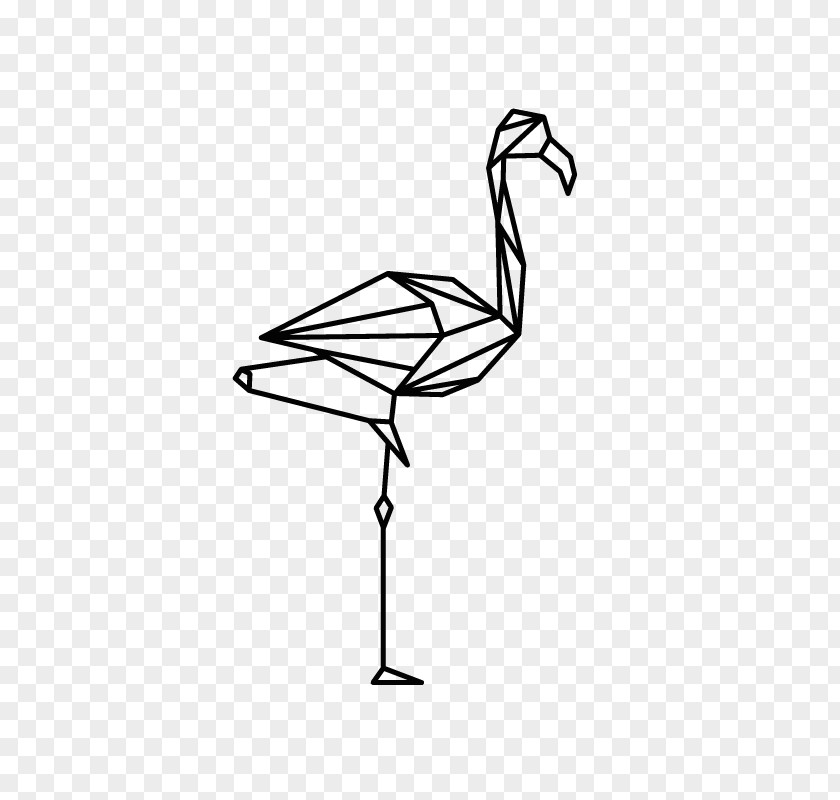 Sticker Paper Geometry Greater Flamingo Wall PNG