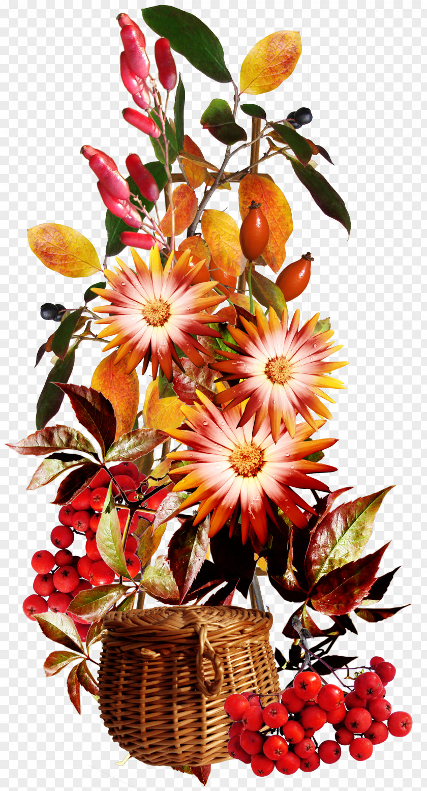 Autumn Flowers Fruit Flower Watercolor Painting Clip Art PNG