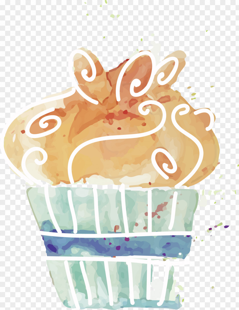 Vector Cute Cartoon Hand-painted Cupcakes Ice Cream Cake Cupcake Birthday Dessert PNG