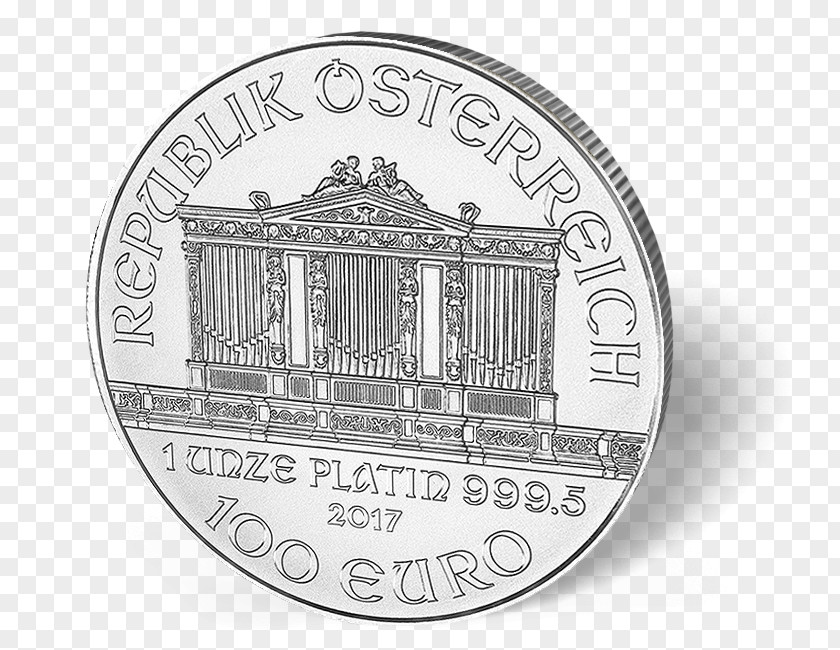 Coin Austrian Silver Vienna Philharmonic Gold PNG