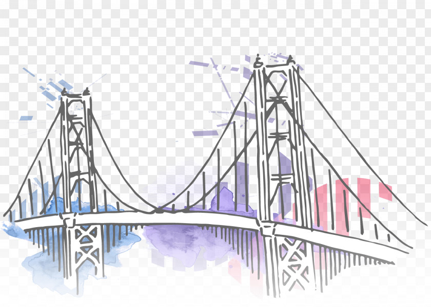 Line Bridge–tunnel Drawing Point Suspension Bridge PNG