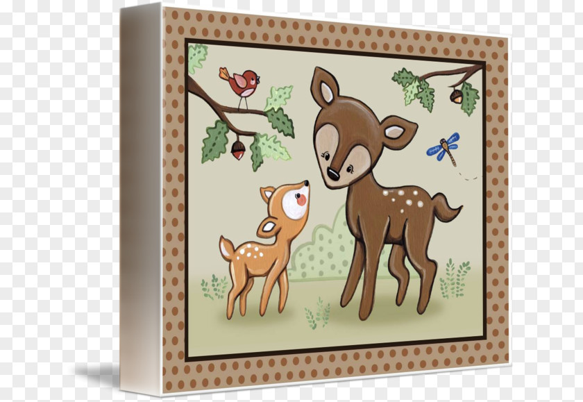 Woodland Nursery Reindeer Antler Fauna Wildlife Art PNG