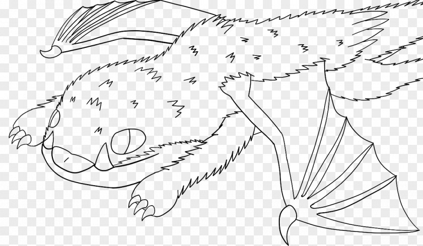Baby Dragon Lineart Carnivora Drawing Line Art Cartoon Sketch PNG