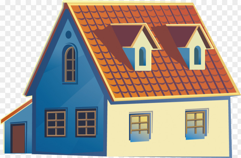 Colorful Cartoon Cabin Window House Building Home PNG