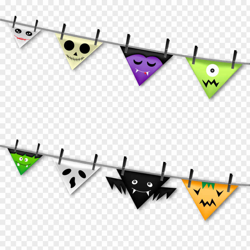 Halloween Party Flags Costume Bunting Textile Paper PNG