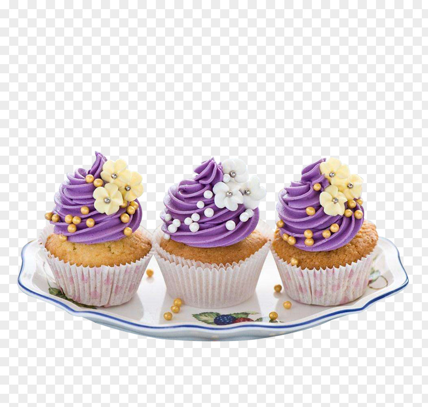 Purple Cream Small Cake Icing Cupcake Bakery Decorating PNG