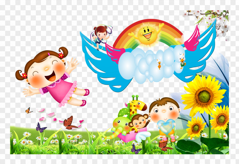 Childrens Day PNG , Fly Girl clipart PNG