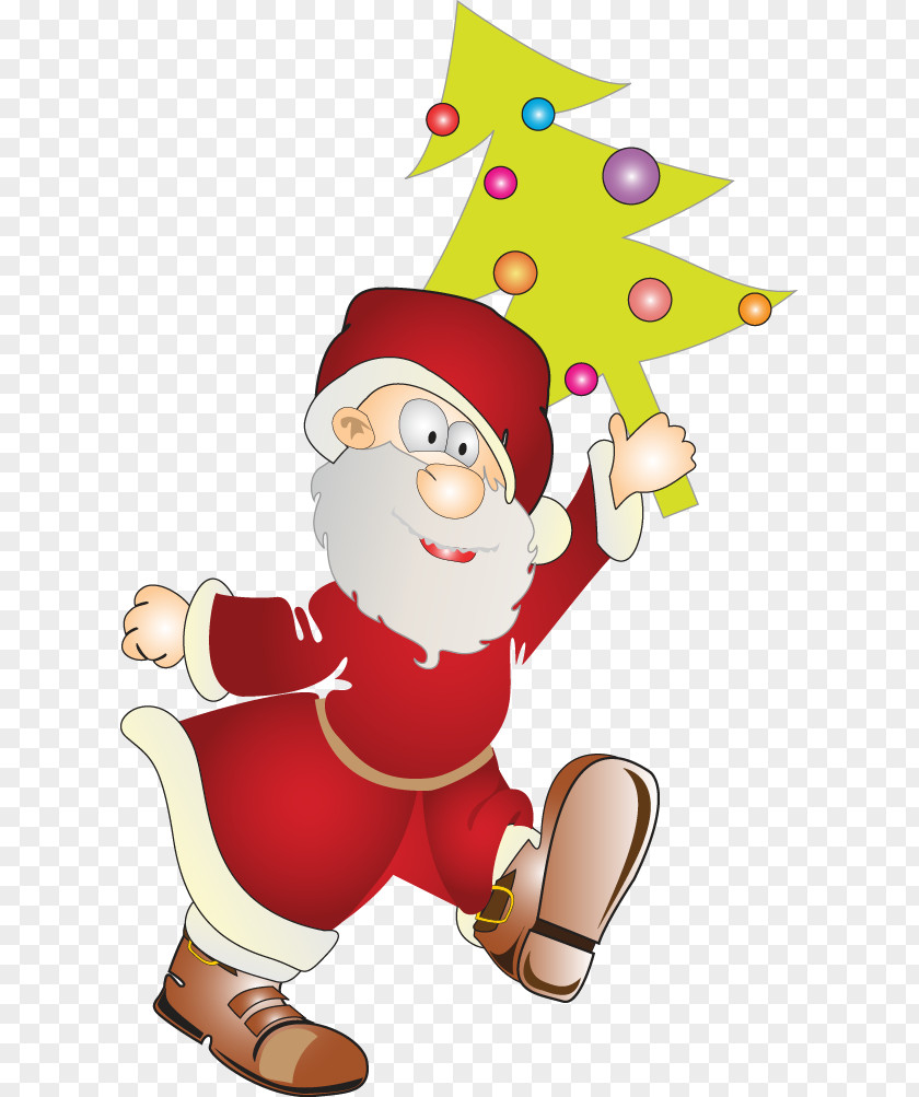 Cute Santa Claus Christmas Tree Material Ornament PNG