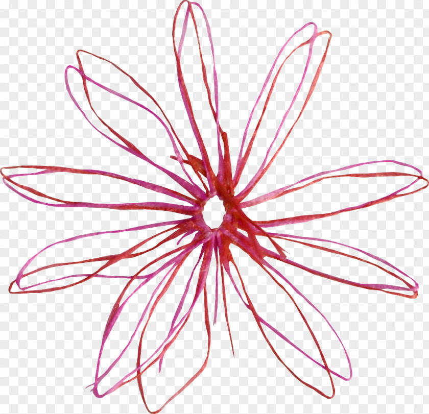Creative Red Flowers Line Floral Design Flower Designer PNG