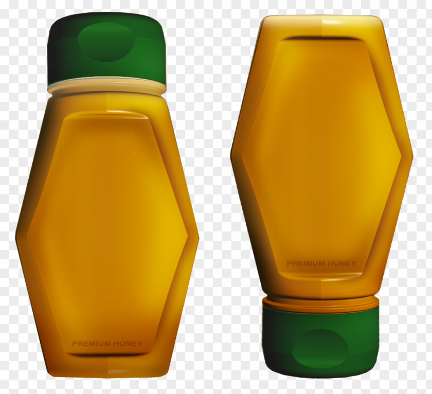 Honey Glass Bottle Bee PNG