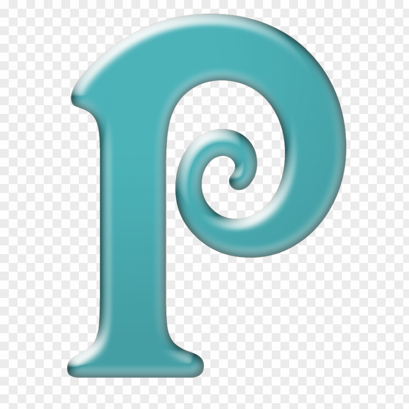 Letter P Alphabet Teal Download PNG