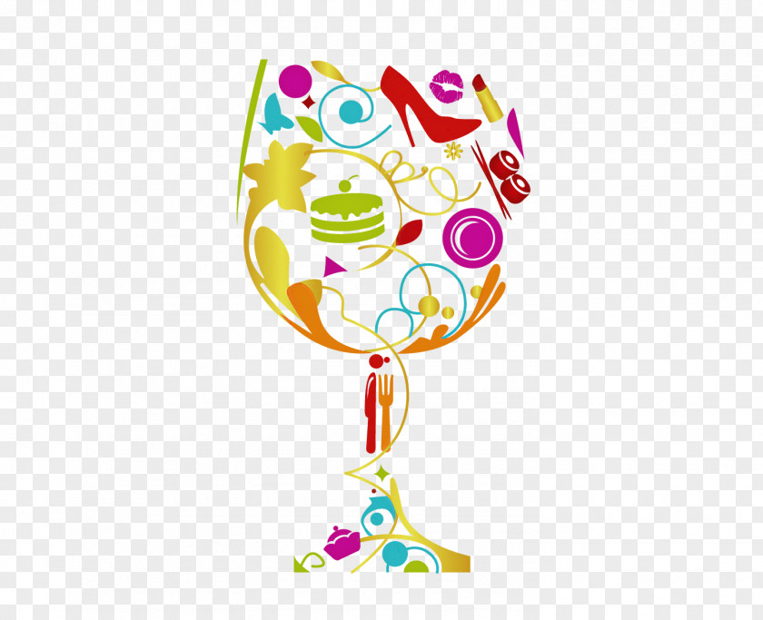 Balloon Champagne Stemware Wine Glass PNG