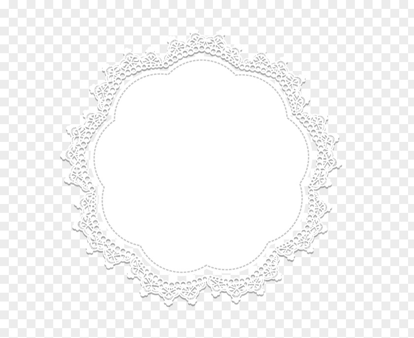 Lace Border Circle Area Black And White PNG