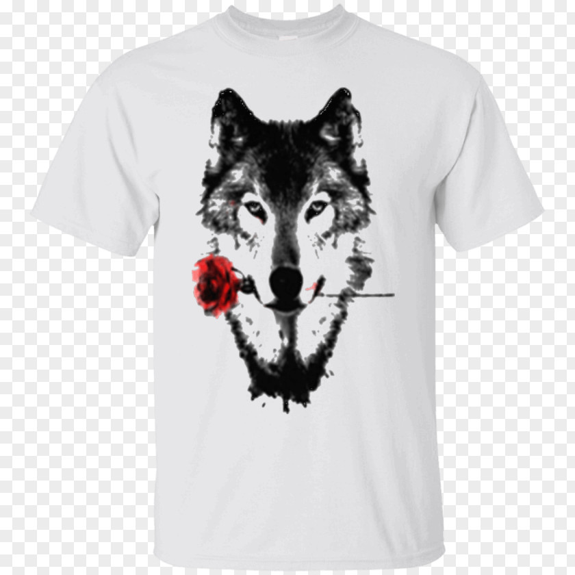 T-shirt Printing Gray Wolf Black Animal Art PNG