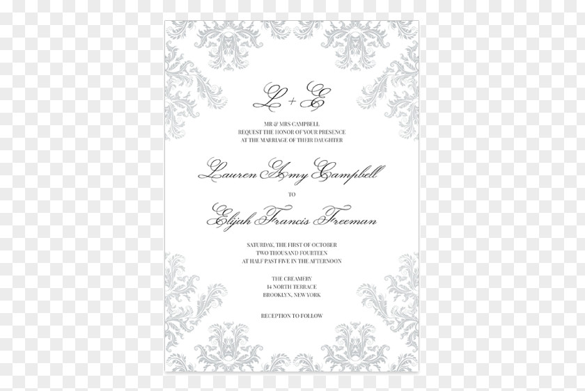 Wedding Invitation Poster Convite Heather Lind Font PNG