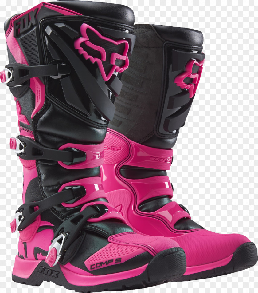 Boot Fox Racing Motorcycle Pink Footwear PNG