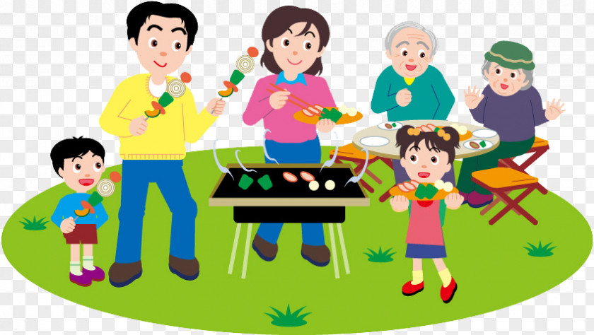 Honor Their Parents Elders Barbecue Grill Cooking Family Illustration PNG