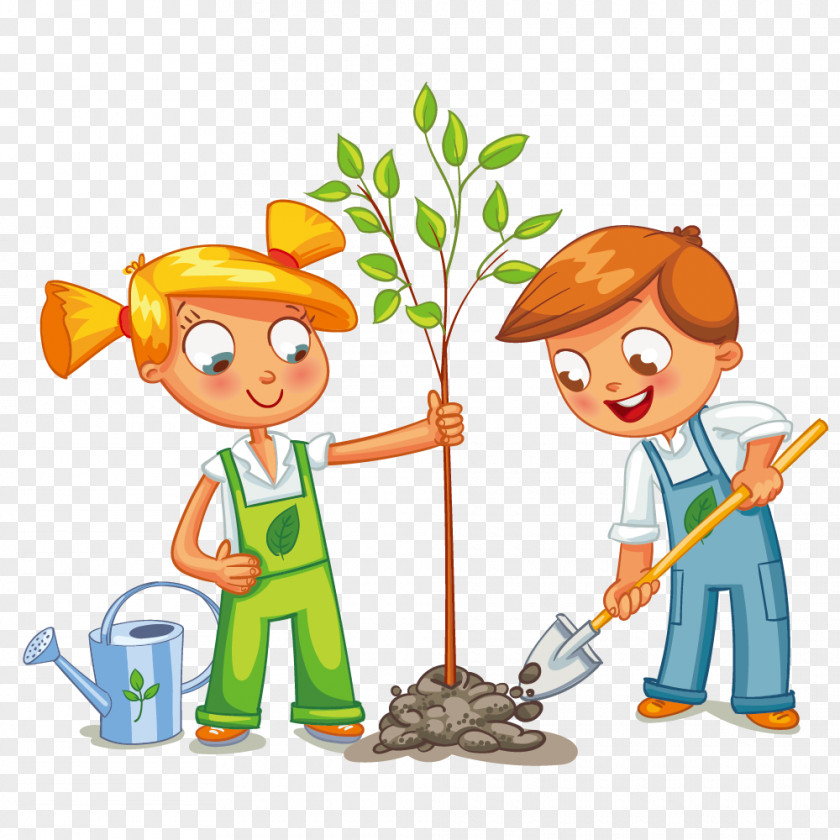 Tree Planting Clip Art Vector Graphics Illustration Child Openclipart PNG