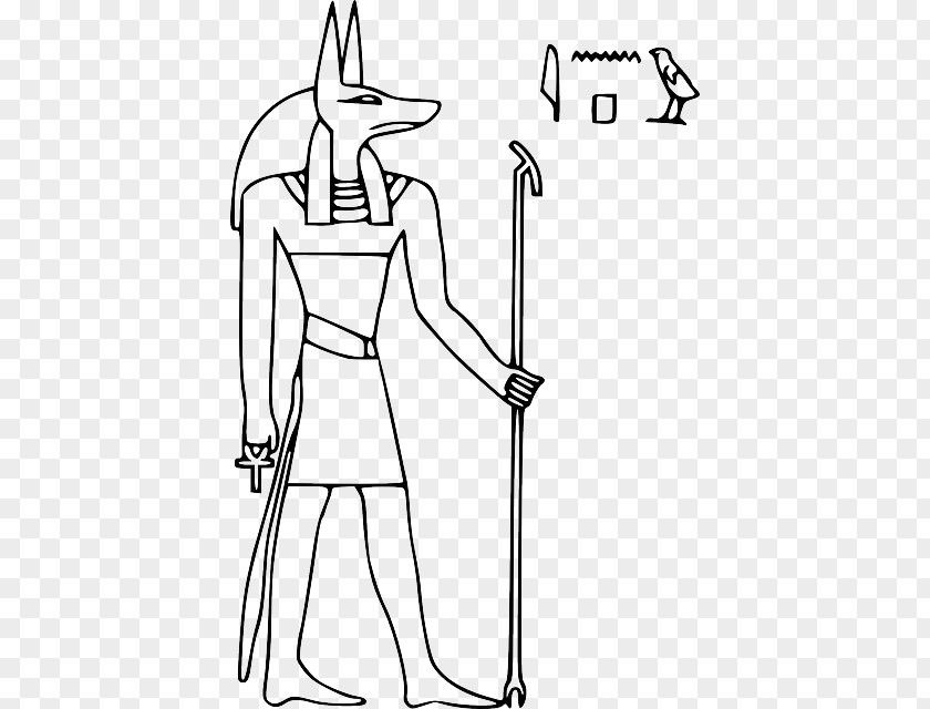 Anubis Ancient Egyptian Deities Coloring Book PNG