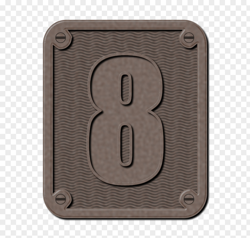 Eight Cliparts Metal Paper Number Clip Art PNG