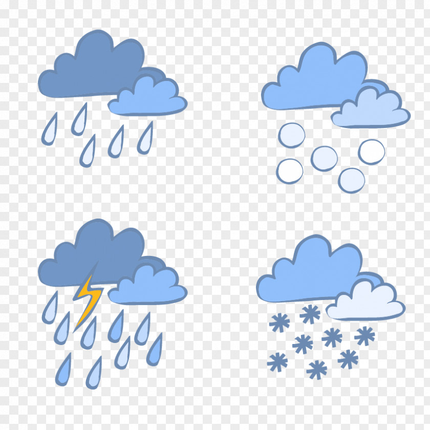 Hand Colored Weather Climate Clip Art PNG