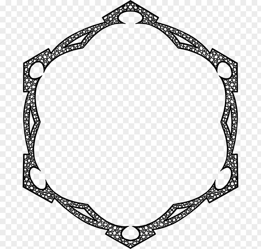 Hexagon Frame Ornament Clip Art PNG