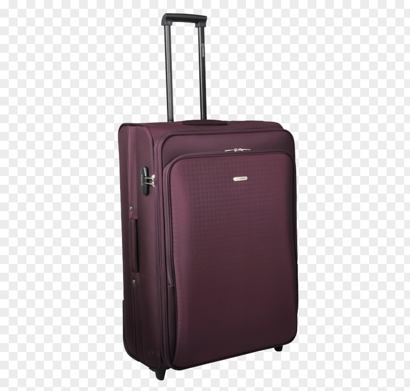 Purple Cloth Trolley Hand Luggage Suitcase PNG