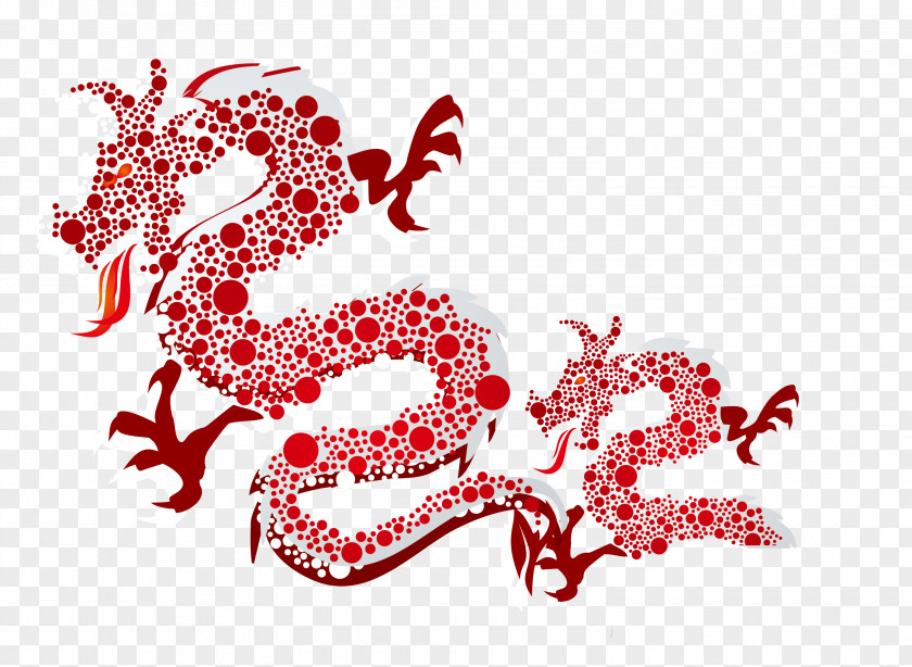 Red Dragon Pattern Background Material Chinese New Year Wish Calendar Happiness PNG