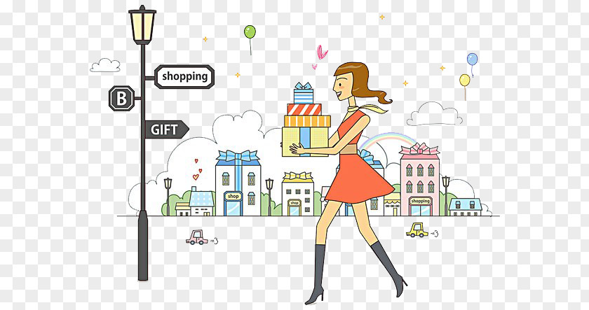 Woman Shopping Stock Photography Illustration PNG