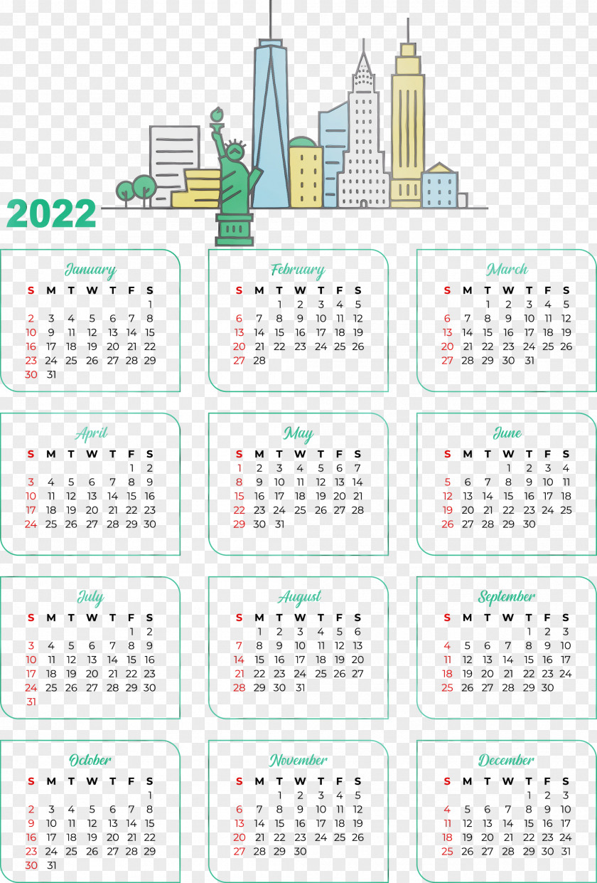 Calendar System Month 2022 PNG