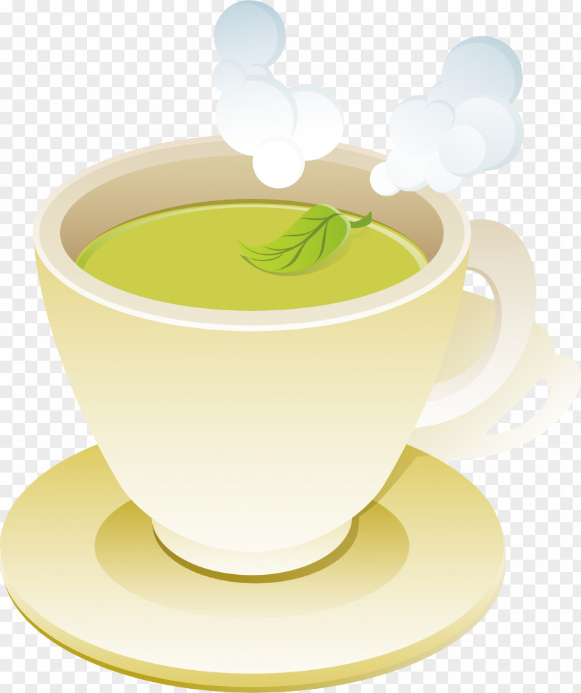 Green Tea Vector Element Coffee Cup PNG