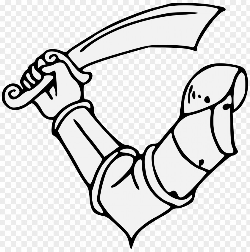 Human Arm Heraldry Line Art Embowed Thumb PNG