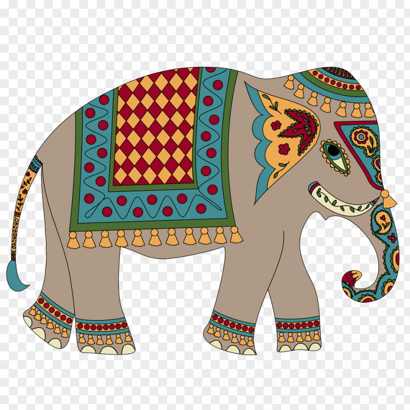 Indian Elephant Pattern PNG