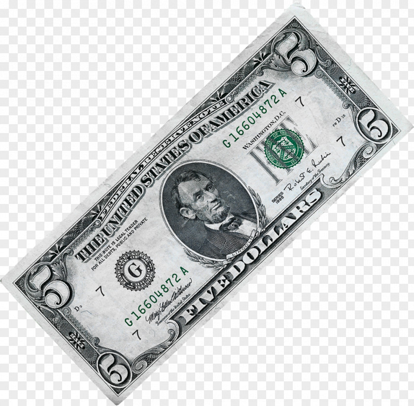 Currency United States Dollar Five-dollar Bill Money Banknote PNG