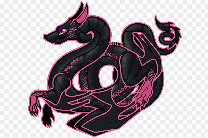 Dragon Cartoon Pink M Font PNG