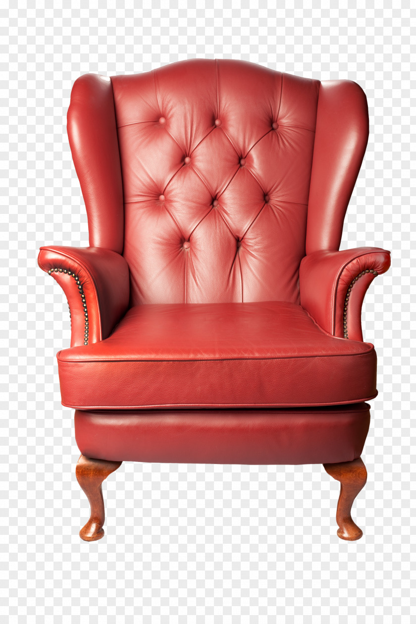 Red Leather Sofa Table Chair Couch Furniture PNG