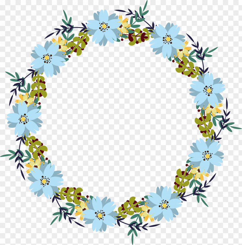 Sky Blue Flower Decoration Box Clip Art PNG